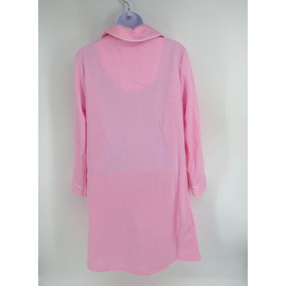 Jasmine Rose Pink Embroidered Button-Up Long Sleeve Robe Pockets Size S NWOT - Picture 4 of 5